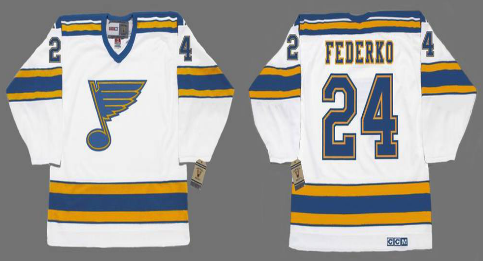 2019 Men St.Louis Blues 24 Federko white CCM NHL jerseys